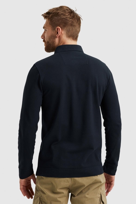 PME legend long sleeve polo pique garment dye